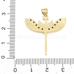 Pendentifs en laiton micro pavé de zircons cubiques bleu ciel&nbsp;CU-CBA4A93-01A-G