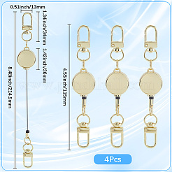 4 fermoir porte-clés rétractable en alliage robuste&nbsp;FIND-SC0016-49G