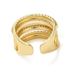 Anello a polsino aperto in ottone con micro pavé di zirconi cubici&nbsp;RJEW-Q805-02G
