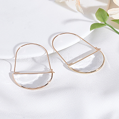 1 paire de boucles d'oreilles créoles en laiton et verre pour femme&nbsp;EJEW-LP0003-53C