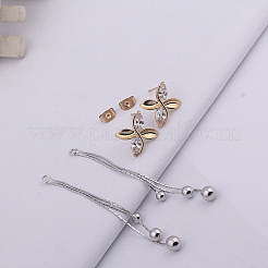 Orecchini pendenti in ottone con micro pavé di zirconi&nbsp;EJEW-EE0004-12GP