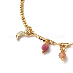 Messing-Charm-Kettenarmbänder mit Zirkonia&nbsp;BJEW-JB12364-02