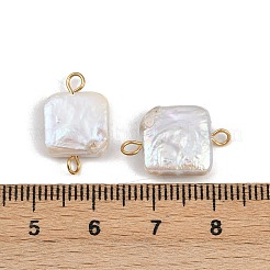 Natürliche Süßwasserperle Keshi Perle quadratische Anschluss-Charms&nbsp;STAS-D378-10G