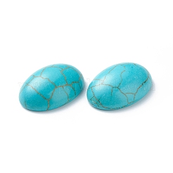 Risultati artigianali tinti turchese sintetico gemma posteriore piana cabochon&nbsp;TURQ-S276-13x18mm-01