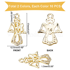 20 Stück 2 Farben Messing Micro Pave Zirkonia Charms&nbsp;KK-PH0002-51-WH