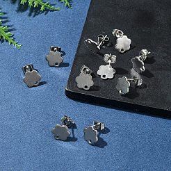 10 pièce de clous d'oreilles en acier inoxydable 201 avec trou&nbsp;EJEW-FS0001-14C