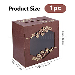 Rustikale Hochzeitskartenbox aus Holz mit Acrylfenster&nbsp;AJEW-WH0709-514