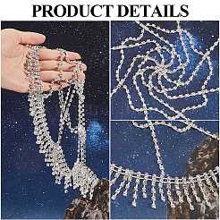 Chapeau de chaîne de cheveux de gland de strass d'alliage pour la mariée&nbsp;DIY-WH20002-18