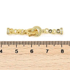 Fermoirs repliables en laiton micro pave zircone cubique transparente&nbsp;KK-H202-19G