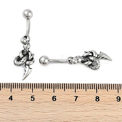 Bauchnabelringe aus chirurgischem Edelstahl 316 mit Schlangenmotiv&nbsp;EJEW-G416-11AS