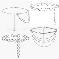 4 pz 4 stili catena a maglie in lega catene per la vita per jeans e abiti&nbsp;WG49084-02