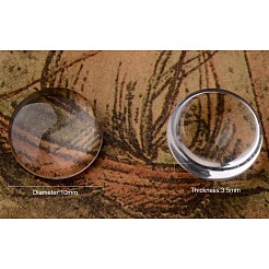 Cabochon in vetro trasparente retro piatto smaltato da 10 mm trasparente per gioielli per fare le foto&nbsp;GGLA-PH0001-03D-B