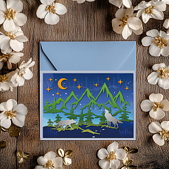 Stanzschablonen aus Kohlenstoffstahl mit Bergwald-Tiermotiv&nbsp;DIY-WH0309-3967