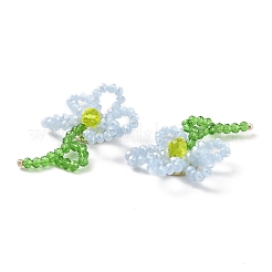 Cabochon intrecciati con perline di vetro fatti a mano&nbsp;GLAA-C028-01C