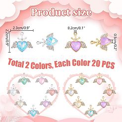 40 stücke 2 farben uv beschichtung legierung gemischt farbe glas strass anhänger&nbsp;FIND-PH0021-94