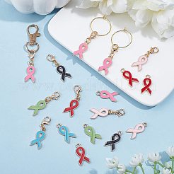 DIY-Anhänger-Sets mit Bewusstseinsschleife&nbsp;DIY-SC0014-18