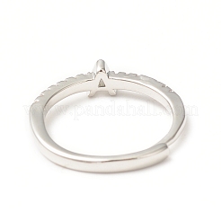 Anello regolabile con lettera iniziale in zirconia cubica trasparente&nbsp;RJEW-C052-01P-A