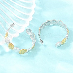 Boucles d'oreilles à tige en acier inoxydable 304 en forme de coquillage pour femmes&nbsp;SA-CBA45D5-32GP