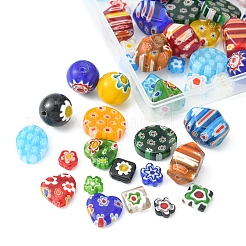 60 Stück 6 handgefertigte Millefiori-Glasperlen&nbsp;LAMP-FS0001-07