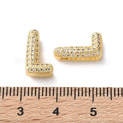 Placage en rack laiton micro pave breloques à glissière en zircone cubique&nbsp;KK-C084-34G-L