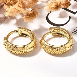 Orecchini a cerchio in ottone con anello placcato in cremagliera per donna&nbsp;EJEW-C125-11G
