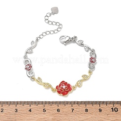 Bracelets à maillons en laiton micro pavé en oxyde de zirconium transparent pour femmes&nbsp;BJEW-C156-05GP