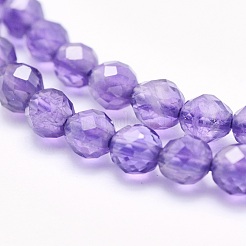 Natürlichen Amethyst Perlen Stränge&nbsp;G-O166-29-4mm