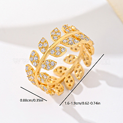 Anillos de dedo de circonita cúbica con micro pavé de latón para mujer&nbsp;UM5323-2