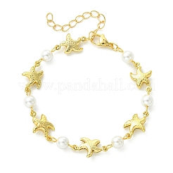 Bracelets à maillons en acier inoxydable 304 et perles de nacre pour femmes&nbsp;BJEW-JB13815-02