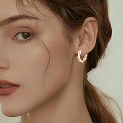 10 paio di orecchini a cerchio con perline in ottone placcato in 5 stili per donna&nbsp;KK-SC0008-04