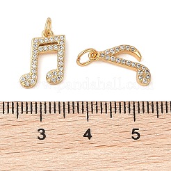 Colgantes de circonita cúbica transparente micro pavé de latón chapado en rack&nbsp;KK-G507-02G