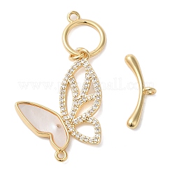 Fermagli a ginocchiera in zircone chiaro micro pavè di ottone&nbsp;KK-N254-86G