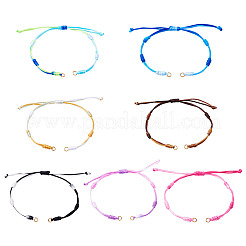 14 Stück 7 Farben segmentgefärbtes geflochtenes Nylonschnurarmband&nbsp;AJEW-TAC00014