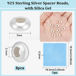 8 Stück 925 Abstandsperlen aus Sterlingsilber&nbsp;STER-BC0001-78