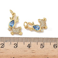 Pendentifs avec zircon cubiques à micro-pavés en laiton&nbsp;KK-P325-37G