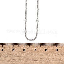 925 Halskette aus ovaler&nbsp;NJEW-H056-01C-P