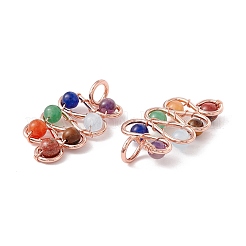 Pendentifs en laiton avec pierres naturelles mélangées&nbsp;FIND-E023-04
