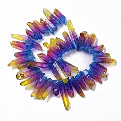 Hebras de cuentas teñidas de cristal de cuarzo natural&nbsp;G-I345-02D