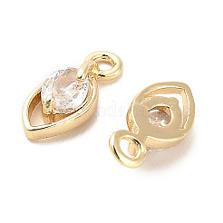 Breloques en laiton zircon cubique transparent&nbsp;KK-C054-10G