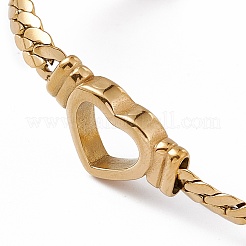 304 Edelstahl-Armband mit ausgehöhlten Herzgliedern und kubanischen Gliederketten für Damen&nbsp;LS-BJEW-P284-01G