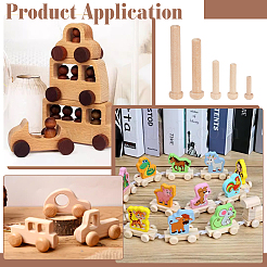 42 Stück 5 Stile Holzstangen&nbsp;WOOD-BC0001-48