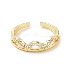 Offener Manschettenring mit klarer Zirkonia-Welle&nbsp;RJEW-B028-06G