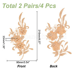 2 Paar 3D-Blumen-Polyesterspitze&nbsp;DIY-HY0001-85