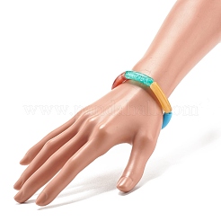 Braccialetto elastico con perline in tubo curvo acrilico&nbsp;BJEW-JB07980-04