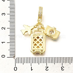 Europäische Charm-Anhänger aus Messing mit Emaille&nbsp;KK-M309-18G-03