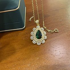 Teardrop 201 Edelstahl Strass Anhänger Halskette & Ohrstecker & Ringe Sets&nbsp;FS-WG457D4-01