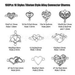 Fascini del connettore della lega di stile tibetano di 100pcs 10 stili&nbsp;TIBE-CJ0001-27