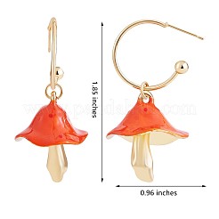 Aretes colgantes con hongo esmaltado&nbsp;JE987C