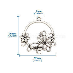 Supports de strass de connecteur en alliage de style tibétain&nbsp;PALLOY-TA0001-20AS