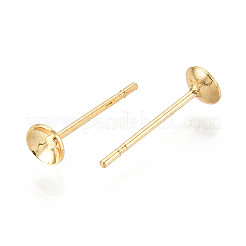Monturas de aretes de bronce&nbsp;KK-T077-18G-01